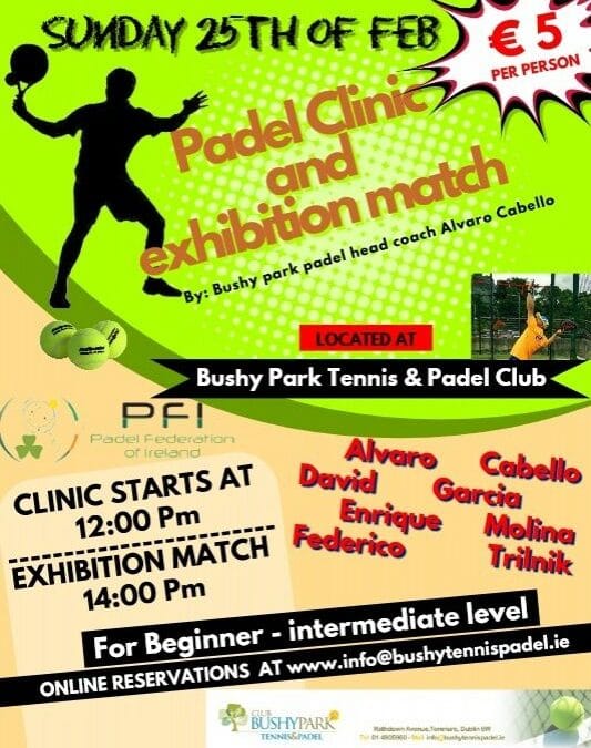 News photo for Padel Clinic and Exhibition Match in Bushy Park