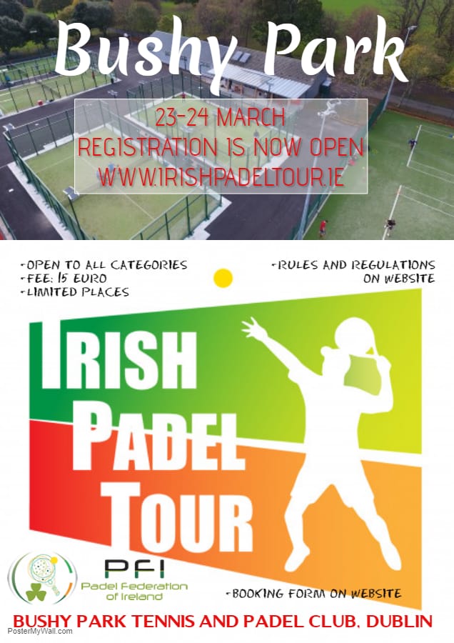 News graphic for Irish Padel Tour Bushy Park Draw