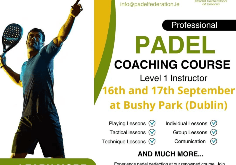 News graphic for Professional Padel coaching course