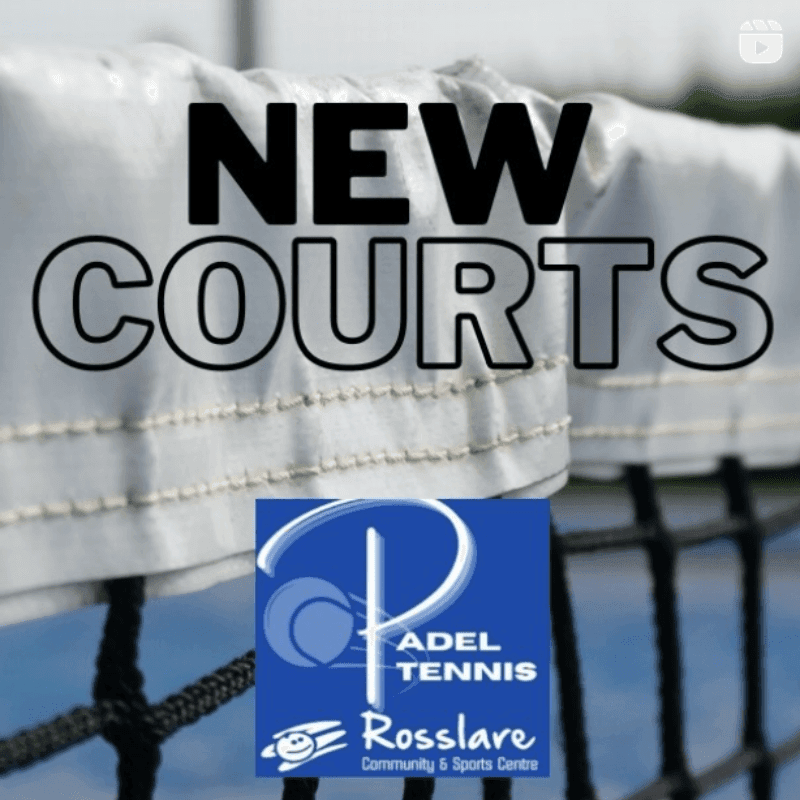 News graphic for New Courts – Rosslare Community & Sports Centre