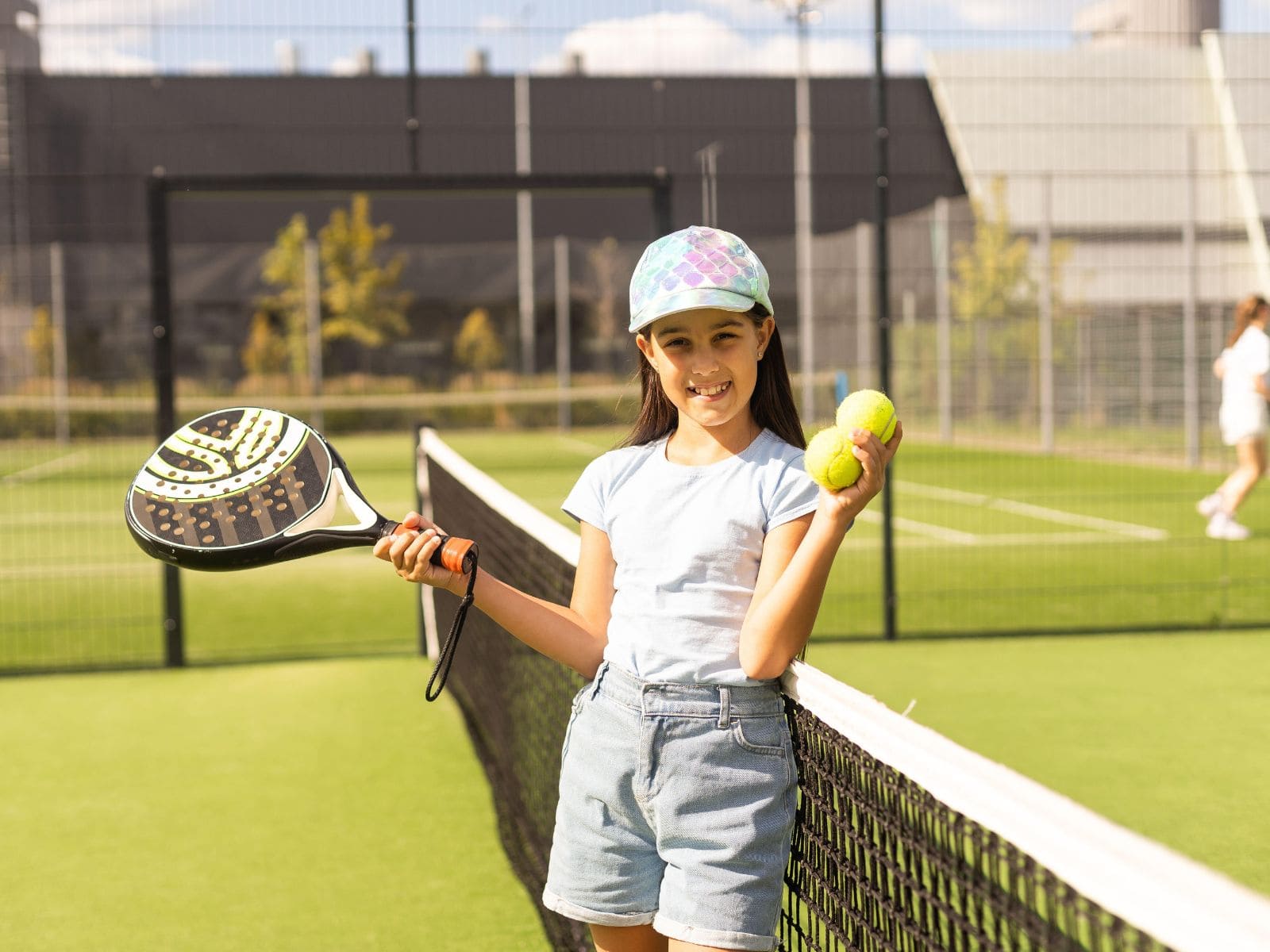 Students taking part in a school padel session